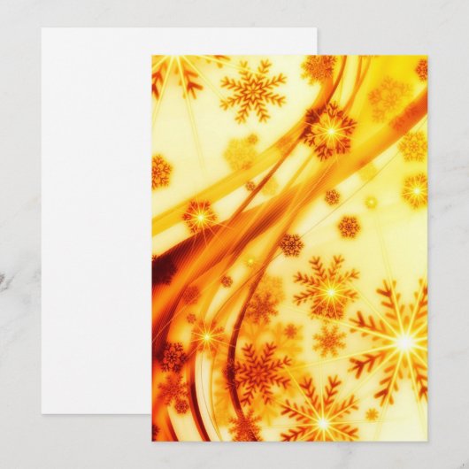 Golden kerstsnowflakes feestdagenkaart (Voorkant / Achterkant)