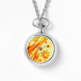 Golden kerstsnowflakes horloge