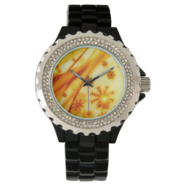 Golden kerstsnowflakes horloge