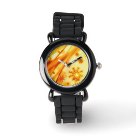 Golden kerstsnowflakes horloge