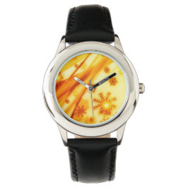 Golden kerstsnowflakes horloge