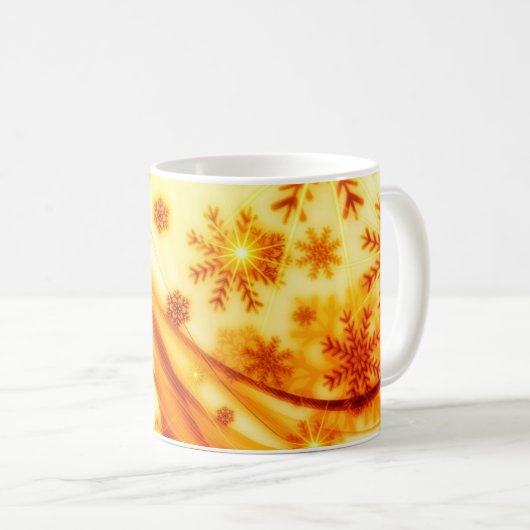 Golden kerstsnowflakes koffiemok (Voorkant rechts)