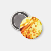 Golden kerstsnowflakes magneet (Voorkant / Achterkant)