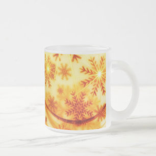 Golden kerstsnowflakes matglas koffiemok