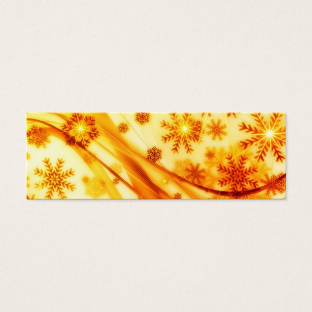 Golden kerstsnowflakes mini visitekaartjes (Voorkant)