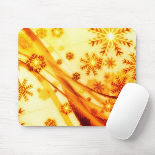 Golden kerstsnowflakes muismat (Met muis)