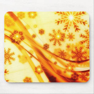 Golden kerstsnowflakes muismat