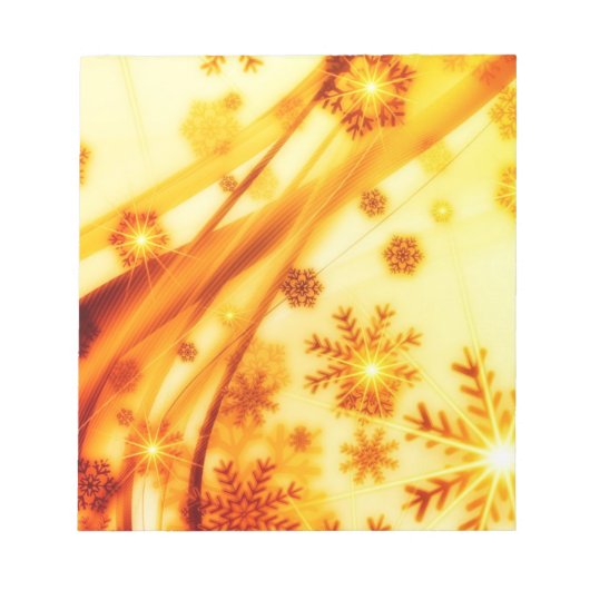 Golden kerstsnowflakes notitieblok (Voorkant)