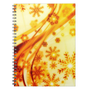 Golden kerstsnowflakes notitieboek