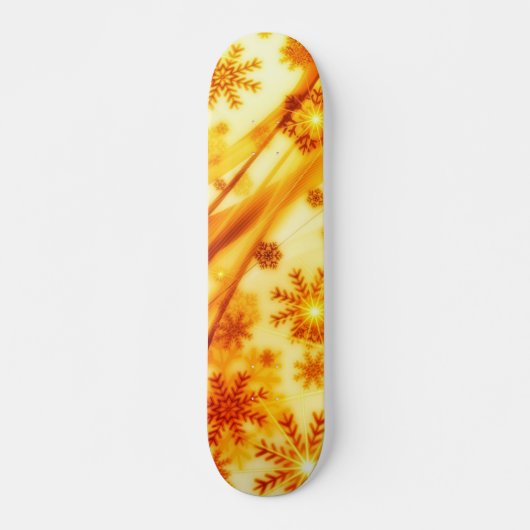 Golden kerstsnowflakes persoonlijk skateboard (Voorkant)