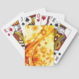 Golden kerstsnowflakes pokerkaarten