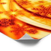 Golden kerstsnowflakes poster (Hoek)
