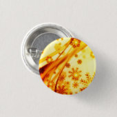 Golden kerstsnowflakes ronde button 3,2 cm (Voorkant /achterkant)