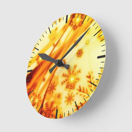 Golden kerstsnowflakes ronde klok (Hoek)