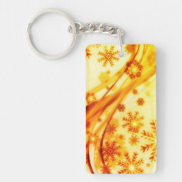 Golden kerstsnowflakes sleutelhanger