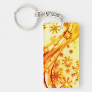 Golden kerstsnowflakes sleutelhanger
