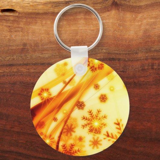 Golden kerstsnowflakes sleutelhanger (Voorkant)