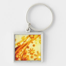 Golden kerstsnowflakes sleutelhanger