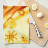 Golden kerstsnowflakes theedoek (Quarter Fold)