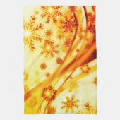 Golden kerstsnowflakes theedoek (Verticaal)