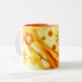 Golden kerstsnowflakes tweekleurige koffiemok (Voorkant links)