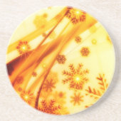 Golden kerstsnowflakes zandsteen onderzetter (Voorkant)