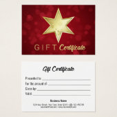 Golden kerstStar Red Bokeh-kaartje Visitekaartje (Voorkant /achterkant)