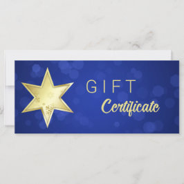 Golden Kerstster Blue Bokeh-cadeaubon