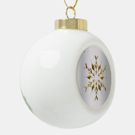 Golden kerstster keramische bal ornament (Links)