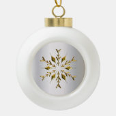 Golden kerstster keramische bal ornament (Voorkant)
