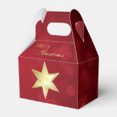 Golden Kerstster Red Bokeh Bedankdoosjes (Voorkant Zijde)