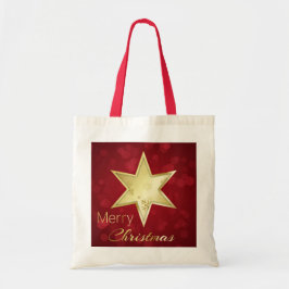Golden Kerstster Red Bokeh Tote Bag