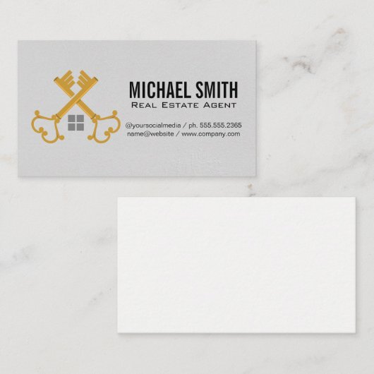  Golden Keys Cross | Onroerend goed Visitekaartje (Voorkant / Achterkant)