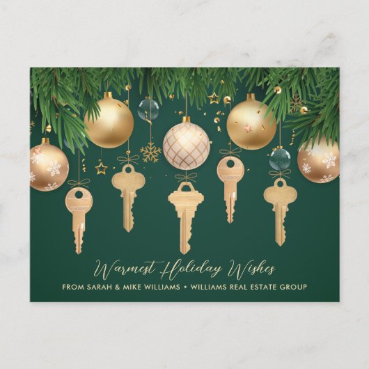 Golden Keys Vastgoed Kerst Kaart (Voorkant)