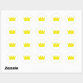 Golden King Crown Ronde Sticker (Vel)