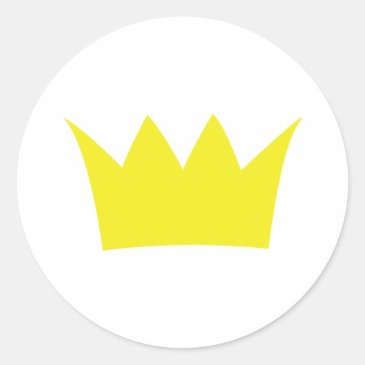 Golden King Crown Ronde Sticker (Voorkant)