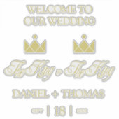 Golden King Crowns for Gay Wedding Sticker (Voorkant)