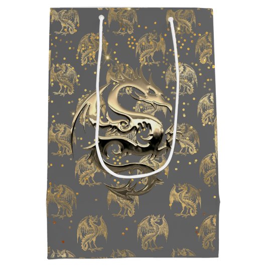 Golden King Dragon Medium Cadeauzakje (Achterkant)
