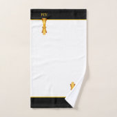 Golden King & Monogram op zwart-wit Bad Handdoek (Handdoek)
