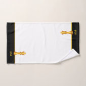 Golden King & Monogram op zwart-wit Bad Handdoek (Handdoek)