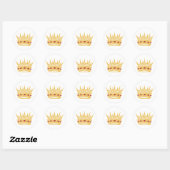 Golden King's Crown Queen's Jewels Royalty Ronde Sticker (Vel)
