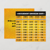 Golden Kitchen Conversion Measure Grafiek Kaart (Voorkant / Achterkant)