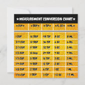 Golden Kitchen Conversion Measure Grafiek Kaart (Voorkant)