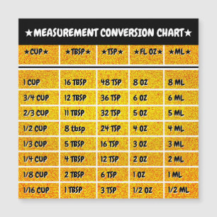 Golden Kitchen Conversion Measure Magneetkaart