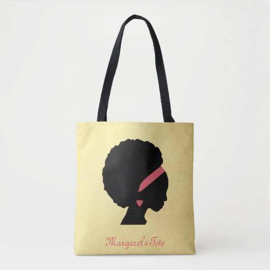 Golden kleurenontwerp Afro-haar Tote Bag (Voorkant)
