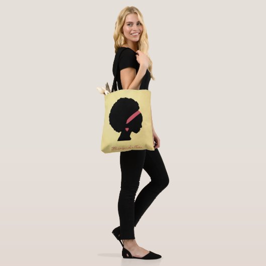 Golden kleurenontwerp Afro-haar Tote Bag (Op model)