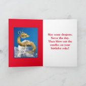 Golden Knight, 5" x 7" Gevouwen Verjaardag Kaart (Binnen)