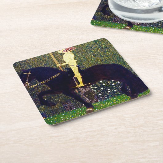 Golden Knight, Gustav Klimt Kartonnen Onderzetters (Schuin)