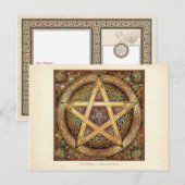 Golden Knotwork Pentacle Briefkaart (Voorkant / Achterkant)