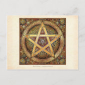Golden Knotwork Pentacle Briefkaart (Voorkant)